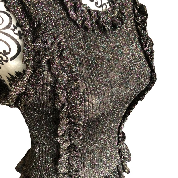 ZARA Sparkly Ruffled Top Small - Picture 6 of 13